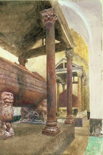 Das Grab von Friedrich II., Kathedrale von Palermo, Sizilien, 19. Jahrhundert von John Ruskin